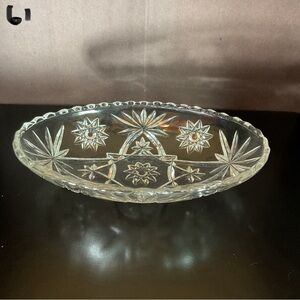 Anchor Hocking Star of David Early American Precut Clear Glass mint or nut dish.